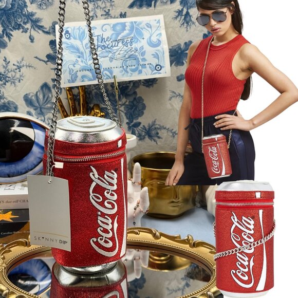 🆕 SKINNY DIP x COCA COLA 🧿 NWT Red Coca Cola Can Cross Body Bag - Picture 1 of 14